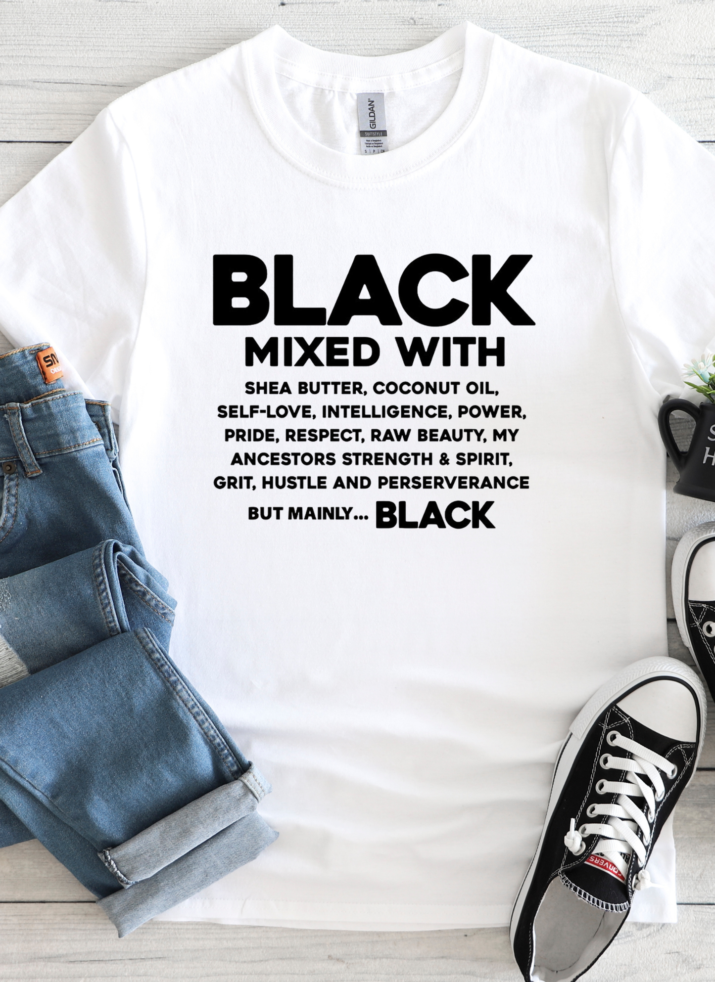 Black mixed with Statement T-Shirt