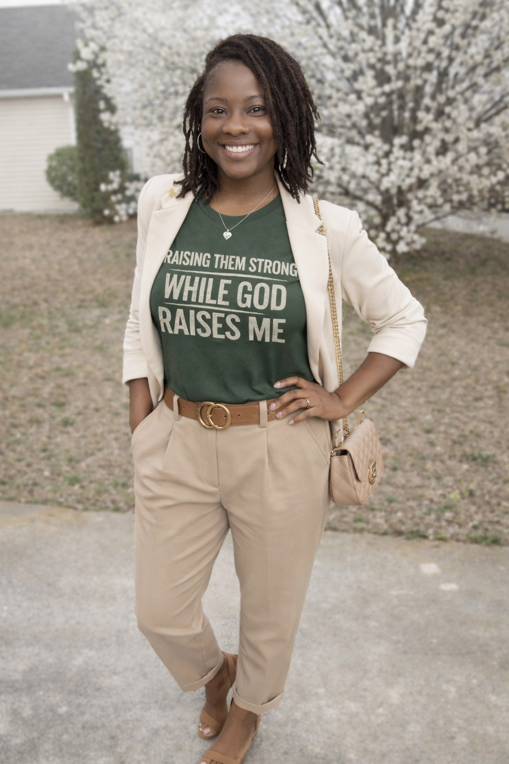 Raising them Strong,While God Raise Me Tee